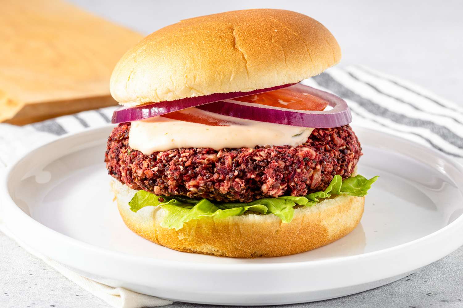 Veggie Burger on a Plate 