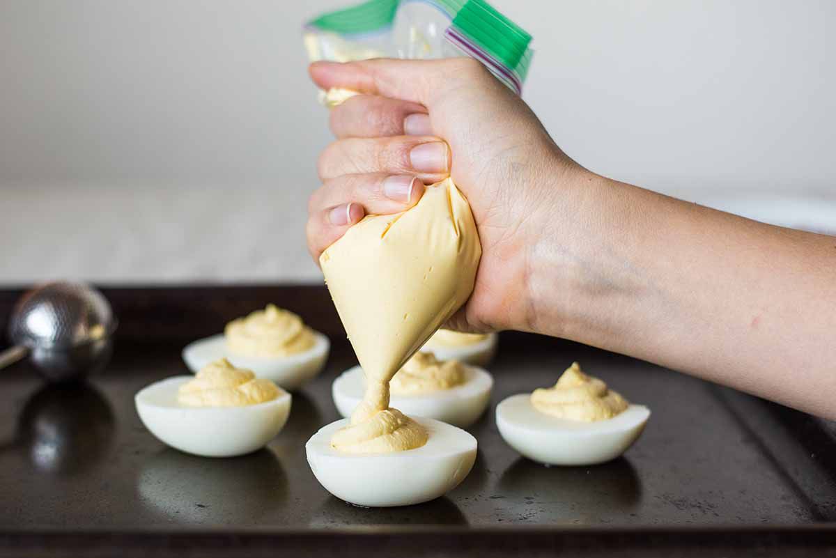 Sour Cream and Bacon Deviled Eggs