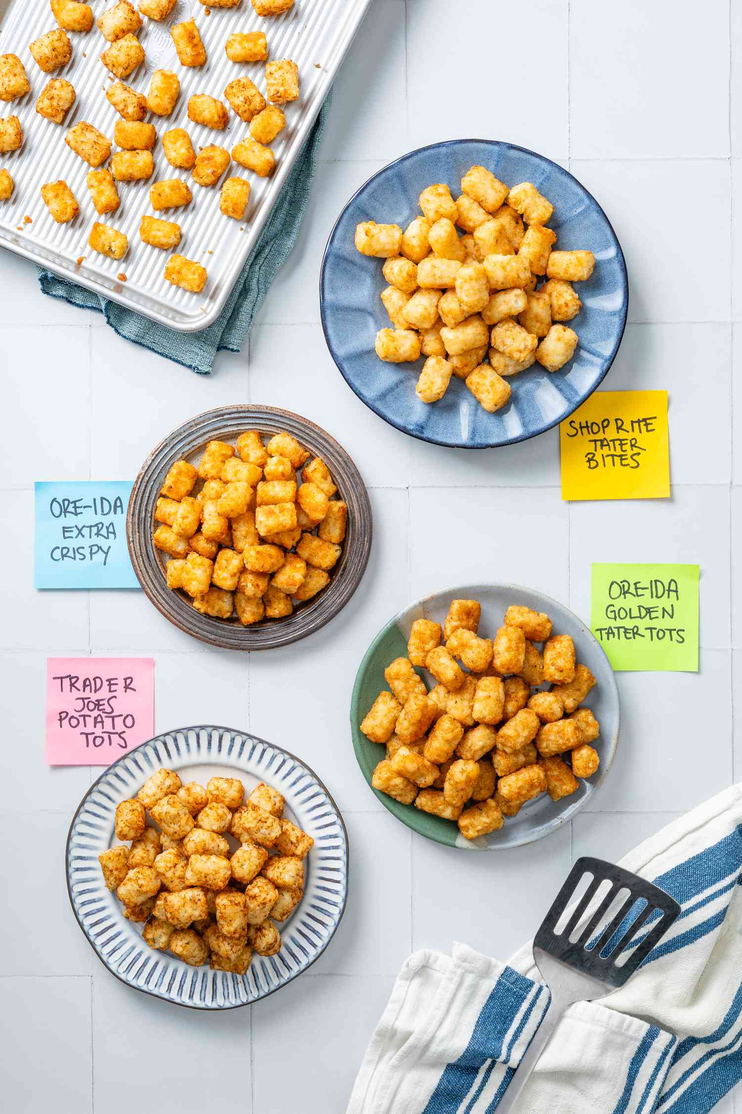 Tater tots in a plate/bowl for tasting