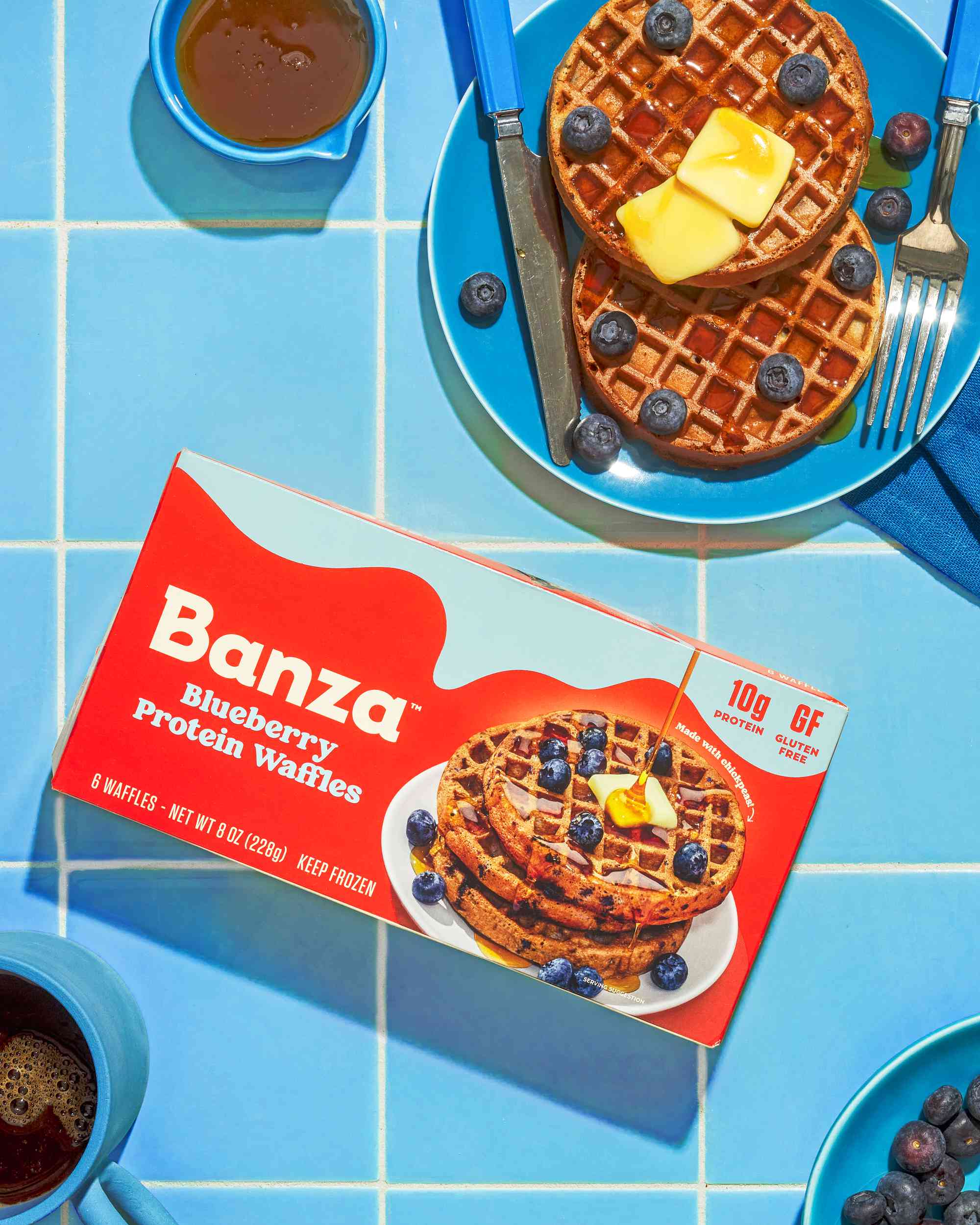 Banza Blueberry Protein Waffles